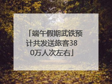 端午假期武铁预计共发送旅客380万人次左右